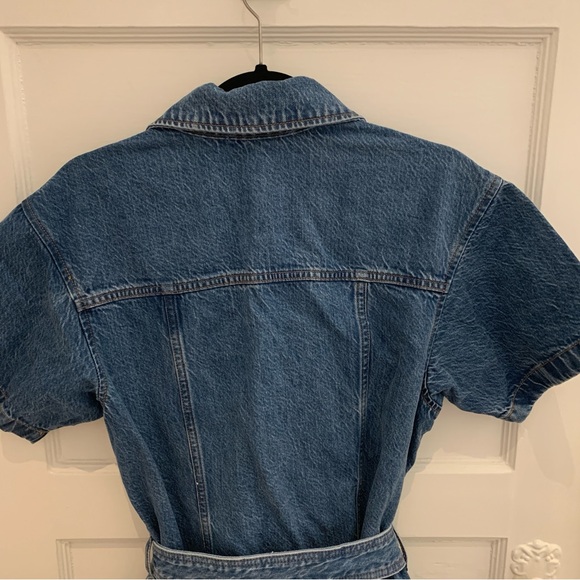 Abercrombie Denim Short Sleeve Shirt Dress, Size L - Picture 7 of 10